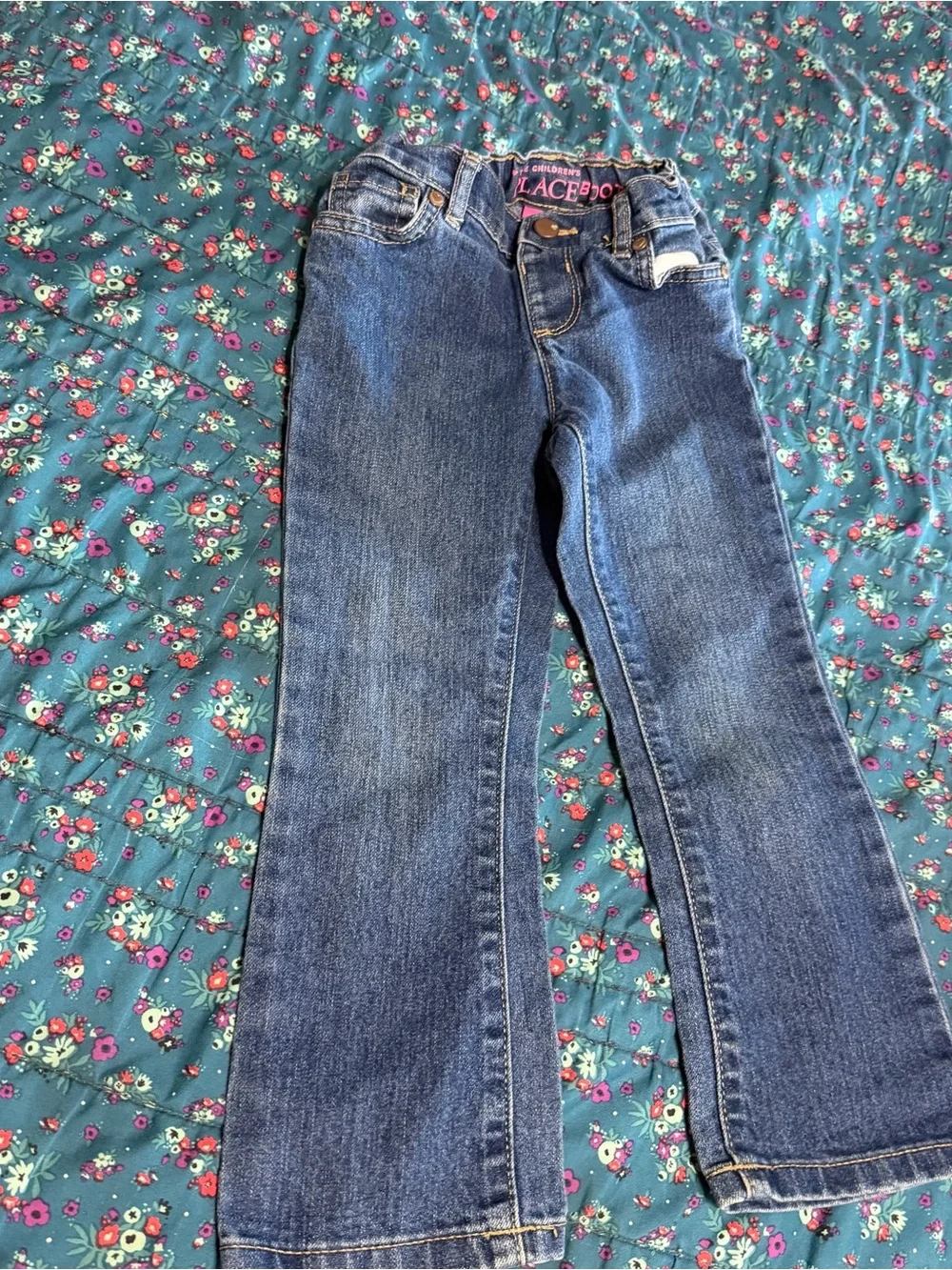 The Children's Place Girls' Blue Denim Jeans 4T with adjustable waist